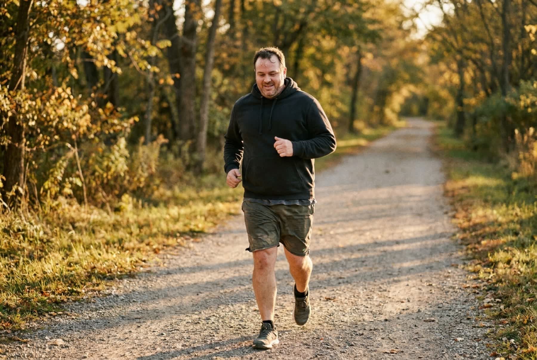 A member walking outdoors at golden hour